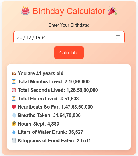 birthday calculator