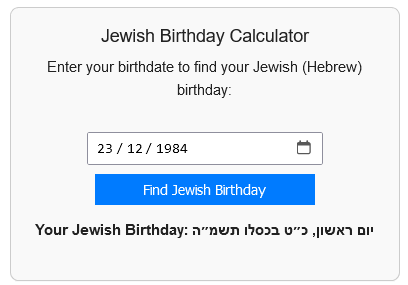 jewish birthday calculator